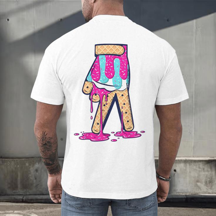 Baseball Ice Cream Drip Boys Glove Sprinkles Baseball Lover Men's Back Print T-Shirt Baseball Ice Cream Drip Boys Glove Sprinkles Baseball Lover Men's Back Print T-Shirt
