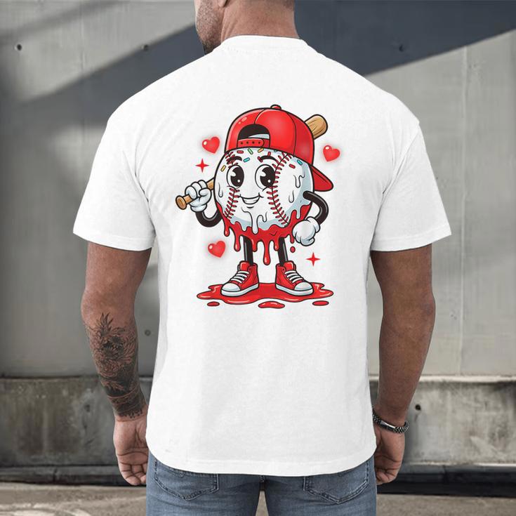 Baseball Ice Cream Valentine Dripping Game Day Men Boys Kids Men's Back Print T-Shirt Baseball Ice Cream Valentine Dripping Game Day Men Boys Kids Men's Back Print T-Shirt