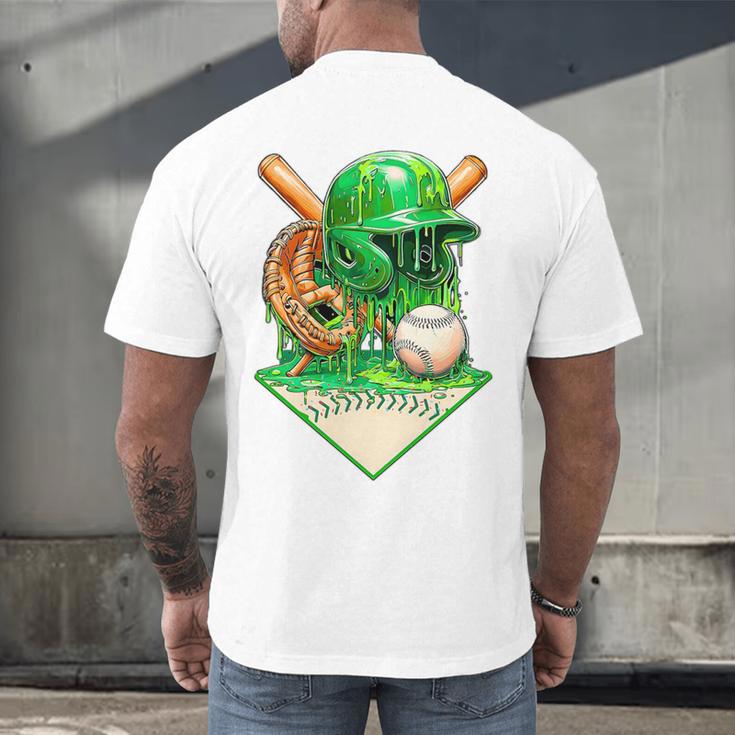 Baseball Life Style Ice Cream Drip Green Premium Tri-Blend Men's Back Print T-Shirt Baseball Life Style Ice Cream Drip Green Premium Tri-Blend Men's Back Print T-Shirt