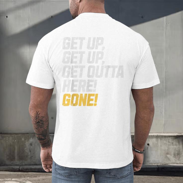 Baseball Player Get Up Get Outta Here Gone Home Run Men's Back Print T-Shirt Baseball Player Get Up Get Outta Here Gone Home Run Men's Back Print T-Shirt