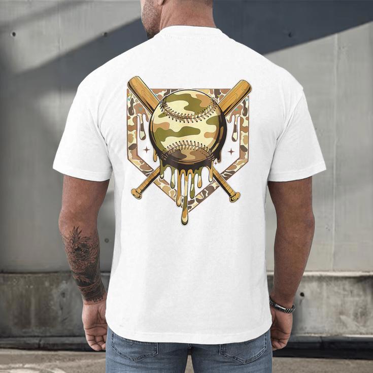 Camo Baseball Dripping Military Camouflage Sports Men Boy Men's Back Print T-Shirt