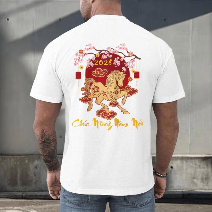 Chuc Mung NAM Moi 2026 Vietnamese Lunar New Year Of Horse Raglan Baseball Tee Men's Back Print T-Shirt Chuc Mung NAM Moi 2026 Vietnamese Lunar New Year Of Horse Raglan Baseball Tee Men's Back Print T-Shirt