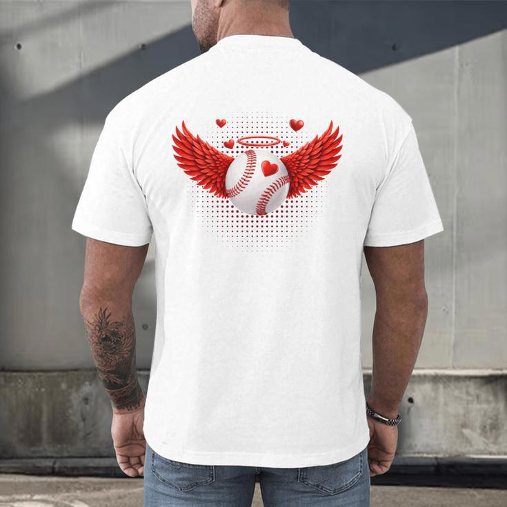 Cute Baseball &Cupid Wings Happy Valentines Boys Men Men's Back Print T-Shirt Cute Baseball &Cupid Wings Happy Valentines Boys Men Men's Back Print T-Shirt