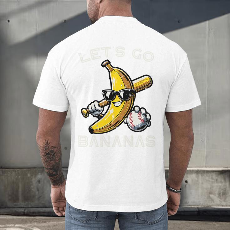 Lets Go Bananas Baseball Retro Sports Boys Kids Men Youth Premium Tri-Blend Men's Back Print T-Shirt