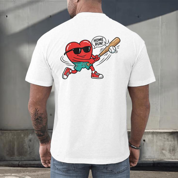 Heart Valentines Day Baseball Men Boys Kids Teens Men's Back Print T-Shirt Heart Valentines Day Baseball Men Boys Kids Teens Men's Back Print T-Shirt