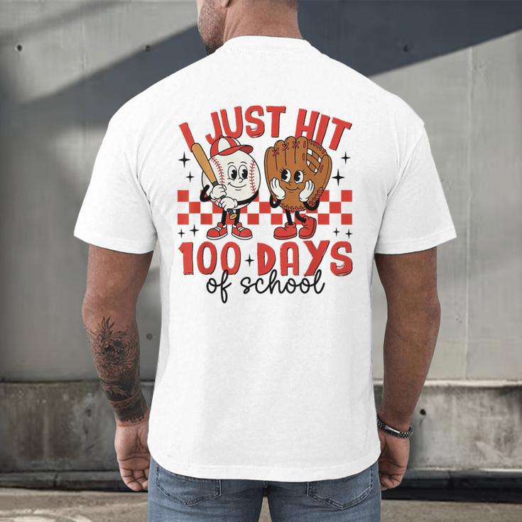 I Just Hit 100 Days Of School Baseball 100th Day Teacher Kid Men's Back Print T-Shirt