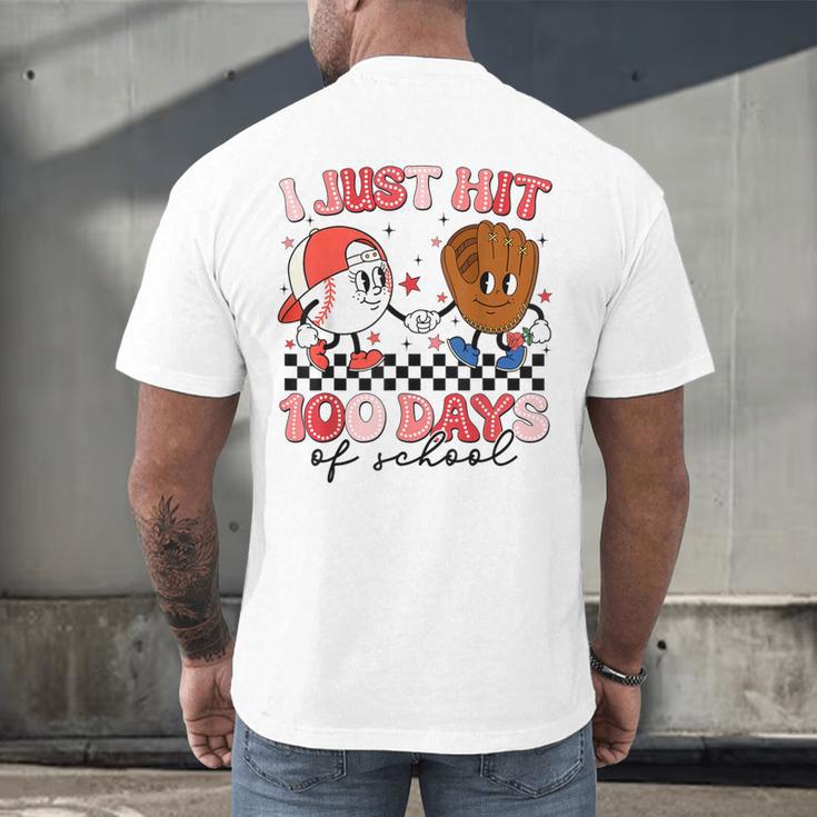 I Just Hit 100 Days Of School Baseball Boy Girl Teacher Men's Back Print T-Shirt