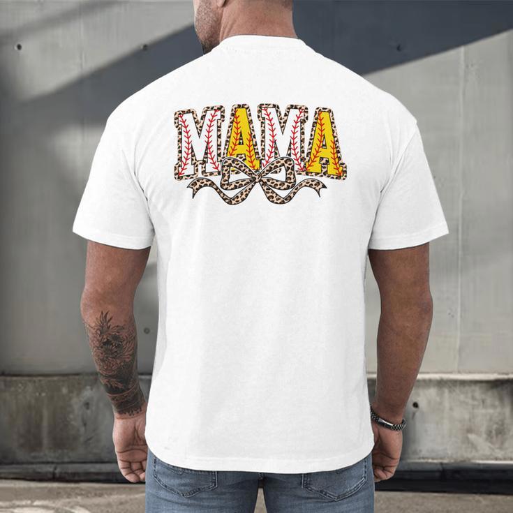 Leopard Baseball Softball Mama Bow Softball Baseball Mom Men's Back Print T-Shirt Leopard Baseball Softball Mama Bow Softball Baseball Mom Men's Back Print T-Shirt