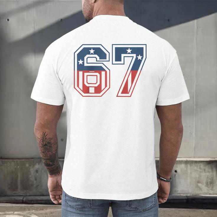 Number 67 USA Raglan Baseball Tee Men's Back Print T-Shirt