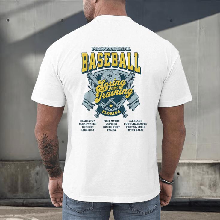 Professional Baseball Spring Training 2026 Florida Cities Men's Back Print T-Shirt Professional Baseball Spring Training 2026 Florida Cities Men's Back Print T-Shirt