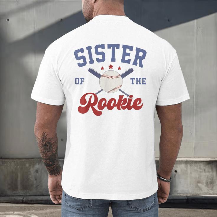 Sister Of Rookie 1st Birthday Baseball Boy Family Matching Men's Back Print T-Shirt