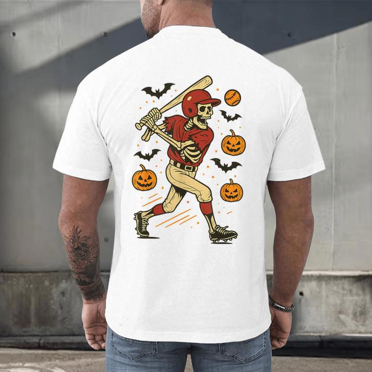 Skeleton Halloween Baseball Boys Men Kids Toddler Men's Back Print T-Shirt Skeleton Halloween Baseball Boys Men Kids Toddler Men's Back Print T-Shirt