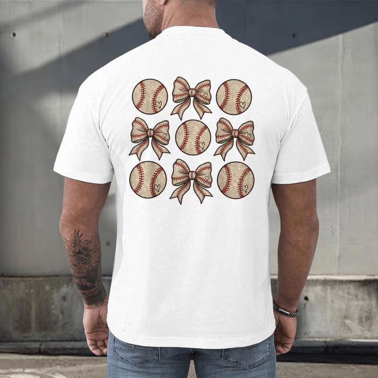 Soccer Bow Game Day Baseball Coquette Bow Women Girls Men's Back Print T-Shirt