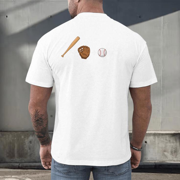 Sports Math Equation Baseball Bat Ball Glove Graphic Teacher Men's Back Print T-Shirt Sports Math Equation Baseball Bat Ball Glove Graphic Teacher Men's Back Print T-Shirt