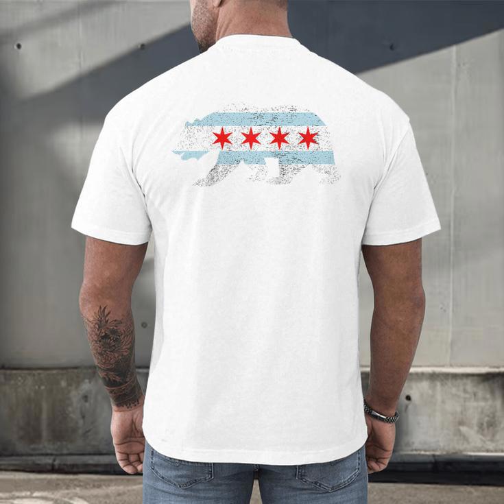 Sweet Vintage Retro Chicago City Flag Bear Print Raglan Baseball Tee Men's Back Print T-Shirt Sweet Vintage Retro Chicago City Flag Bear Print Raglan Baseball Tee Men's Back Print T-Shirt
