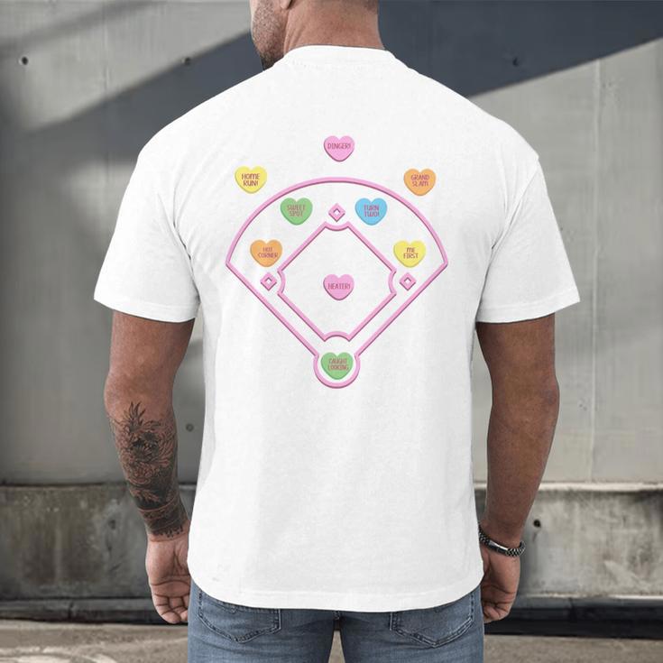 Valentine Heart Love Cute Baseball Softball Lover Sayings Men's Back Print T-Shirt Valentine Heart Love Cute Baseball Softball Lover Sayings Men's Back Print T-Shirt