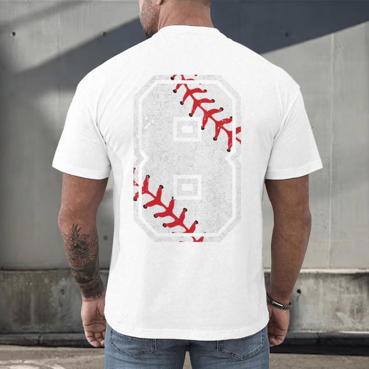 Vintage Baseball 8 Jersey Number 8 Men's Back Print T-Shirt Vintage Baseball 8 Jersey Number 8 Men's Back Print T-Shirt