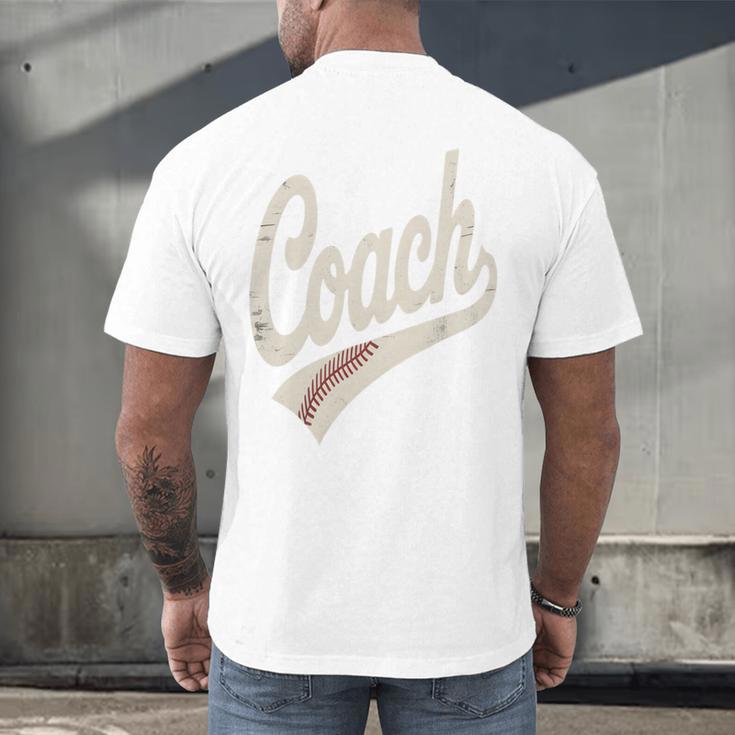 Vintage Baseball Coach Men's Back Print T-Shirt