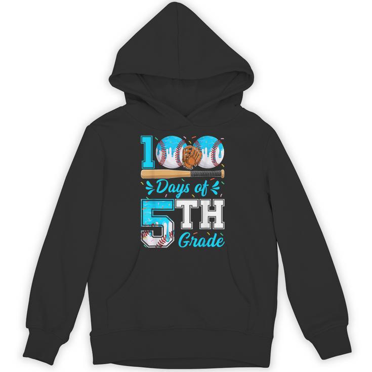 100 Days Of 5th Grade Baseball 100th Day Of School Boys Kids Unisex Hoodie