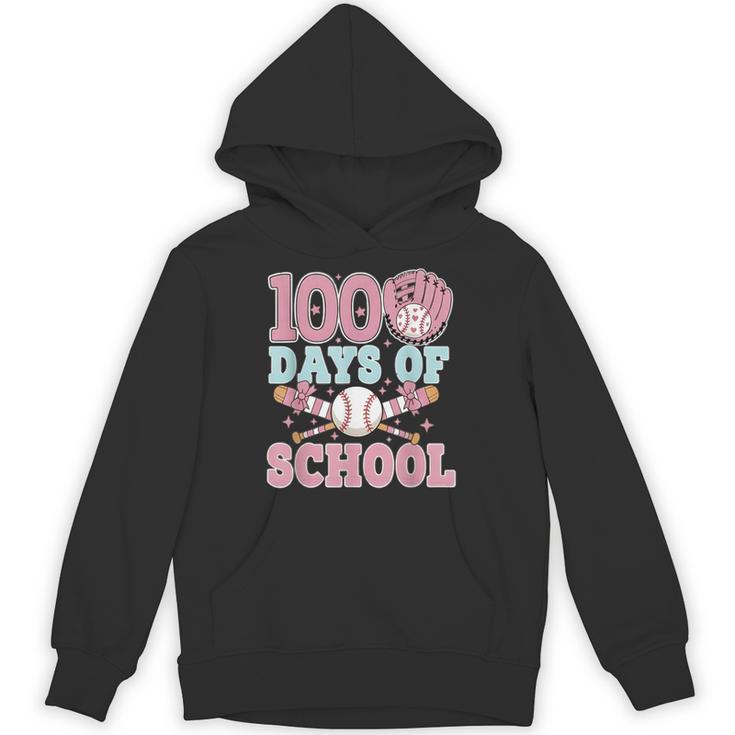 100 Days Of School Baseball 100th Day Of School Girls Unisex Hoodie