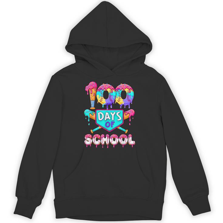 100 Days Of School Baseball Boys Kids Unisex Hoodie