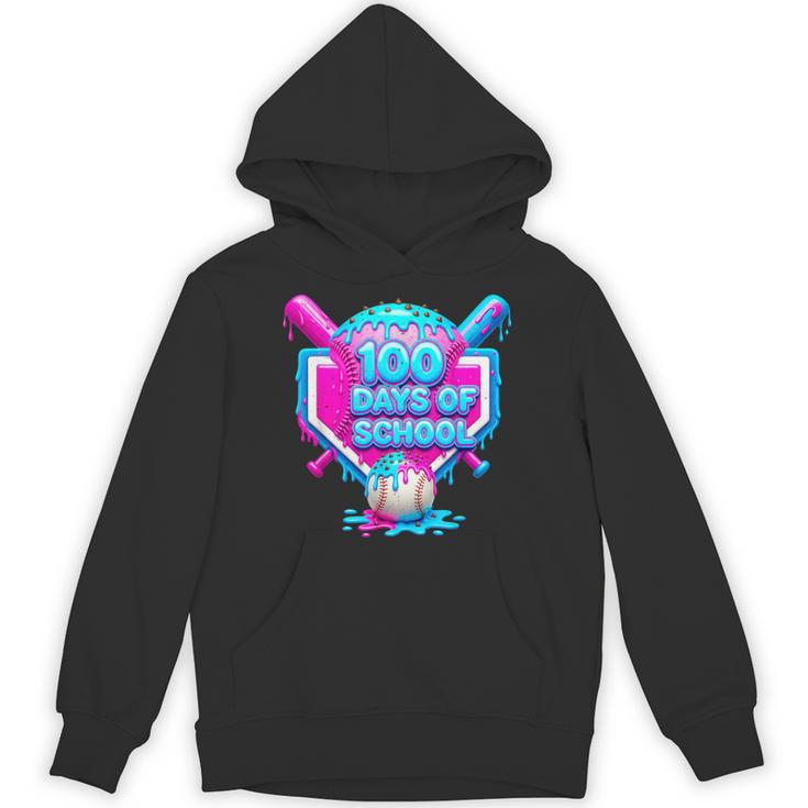 100 Days Of School Baseball Drip 100 Days For Boys And Kids Unisex Hoodie