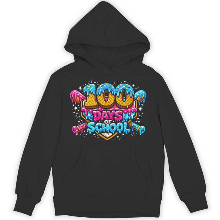 100 Days Of School Baseball Drip Ice Cream Costume Teachers Unisex Hoodie