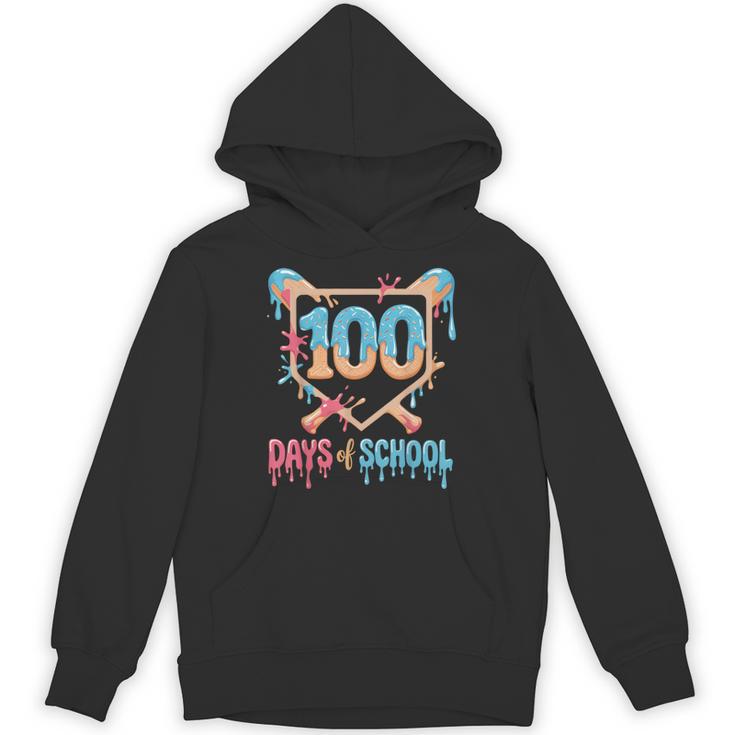 100 Days Of School Baseball Drip 100 Days Of School Unisex Hoodie