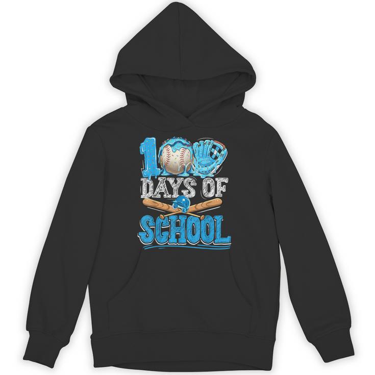100 Days Of School Baseball Ice Cream Drip Student Kids Boys Unisex Hoodie