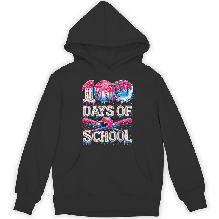 100 Days Of School Baseball Lover Donut Drip Boy Girl Unisex Hoodie