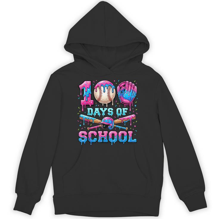 100 Days Of School Baseball Sports Drip Graphic Unisex Hoodie