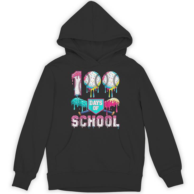 100 Days Of School Boys Kids 100th Day Of School Baseball Unisex Hoodie