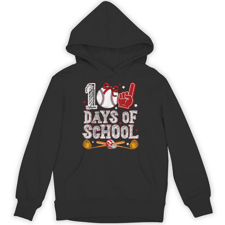 100 Days Of School Cute Bow Baseball Boy Girl Teacher Unisex Hoodie