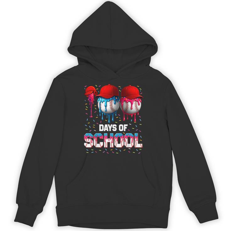 100 Days Of School Dripping Baseball 100th Day Teacher Boy Unisex Hoodie