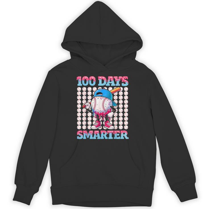 100 Days Smarter Baseball Drip Boys 100 Days Of School Kids Unisex Hoodie