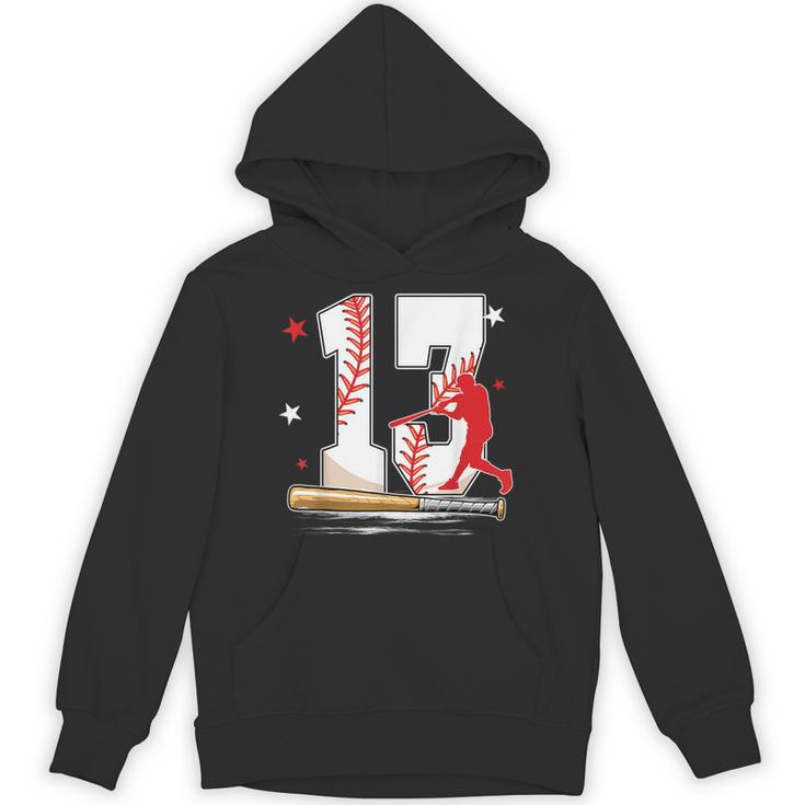 13 Years Old Baseball Birthday Boy 13th Bday Party Unisex Hoodie