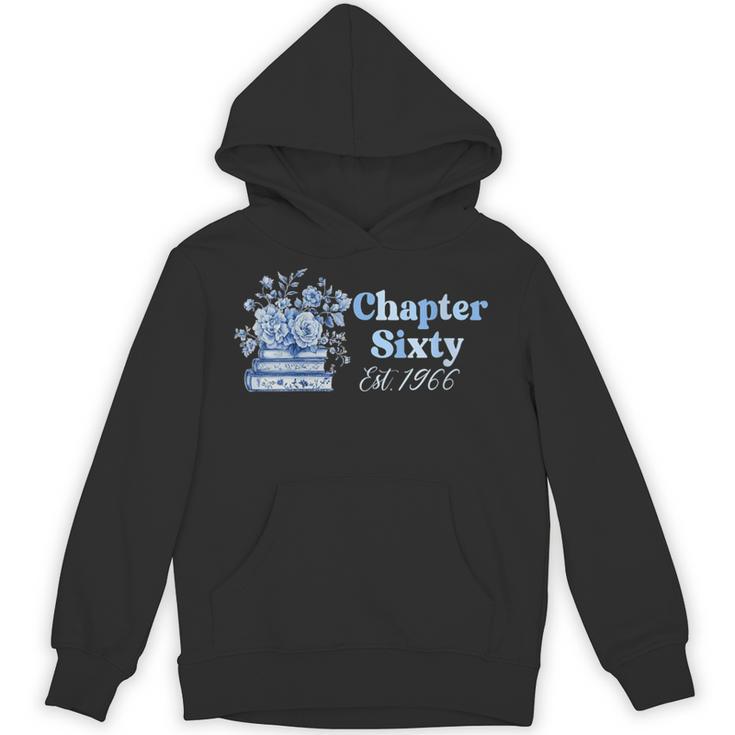 1966 Chapter Sixty 60th Birthday Blue Toile Floral Book Unisex Hoodie