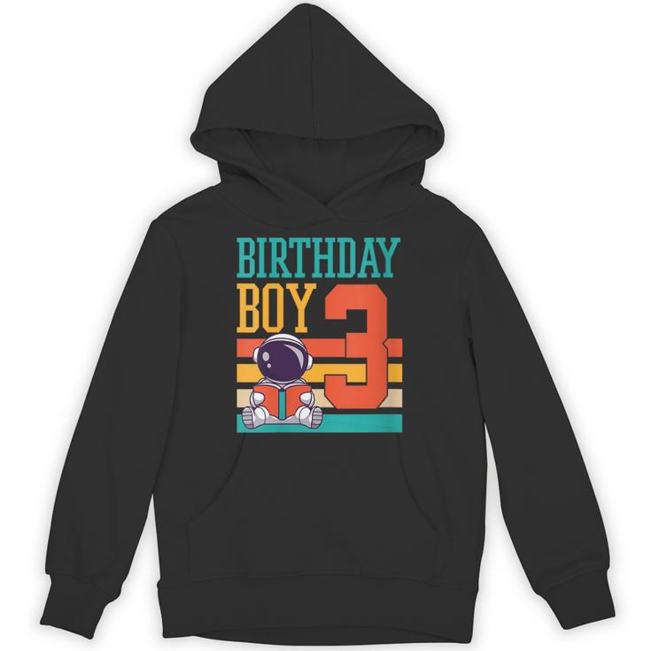 3 Year Old Birthday Boy Book Worm Reading Birthday Party Unisex Hoodie