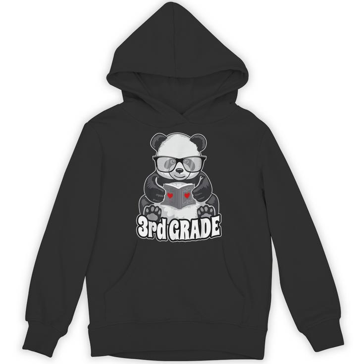 3rd Grade Back To School Panda Book Reader Teacher Heart Unisex Hoodie