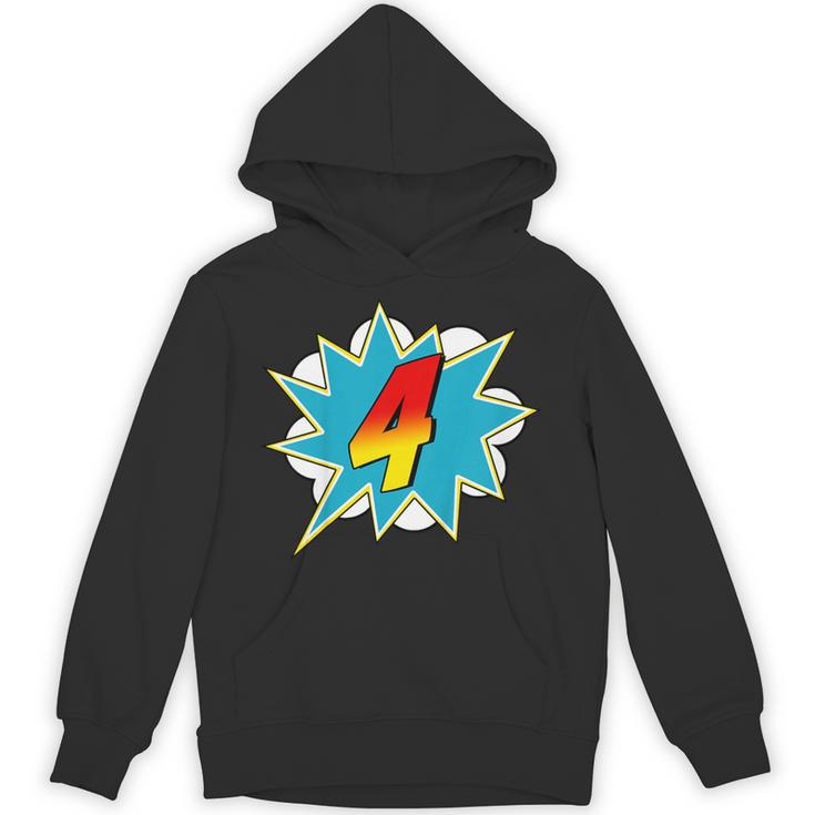 4-4th Birthday Superhero Four Years Old Comic Book Unisex Hoodie
