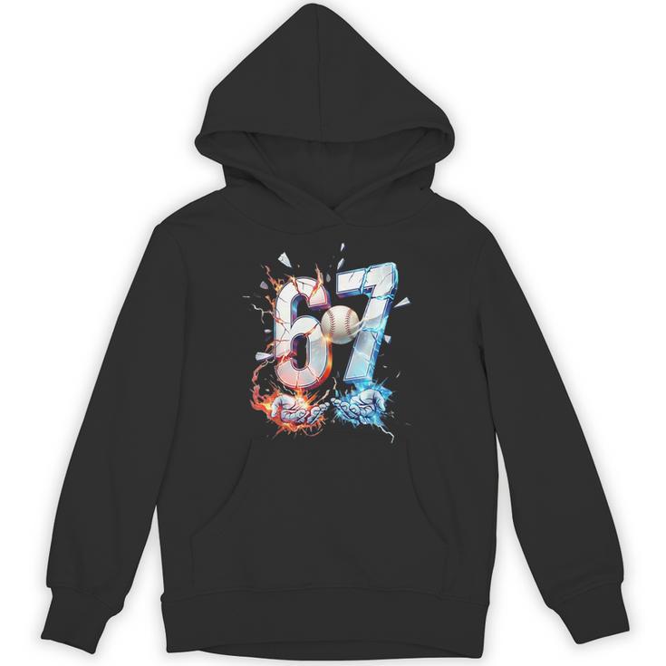 6 7 Baseball Six Seven Meme 67 Hands Kids Men Women Unisex Hoodie