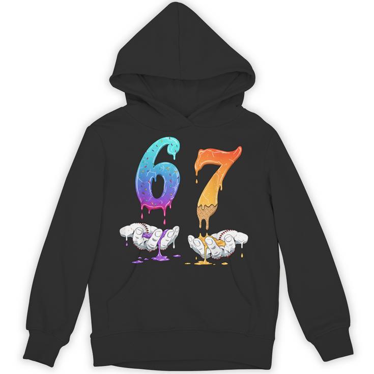 6 7 Six Seven Meme Hands Ice Cream Baseball Drip Boy Girl Unisex Hoodie