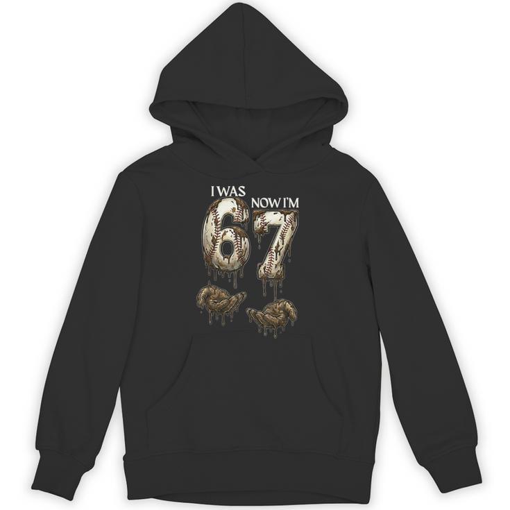 I Was 6 Now I'm 7 Baseball 6 7 Birthday Boys Girls Unisex Hoodie