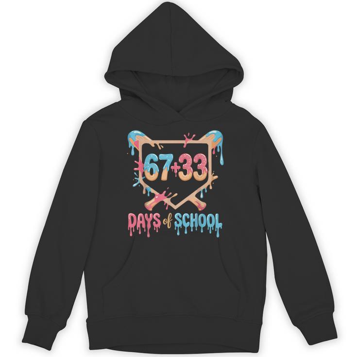 67 33 Days Of School Baseball Drip 100 Days Of School Unisex Hoodie
