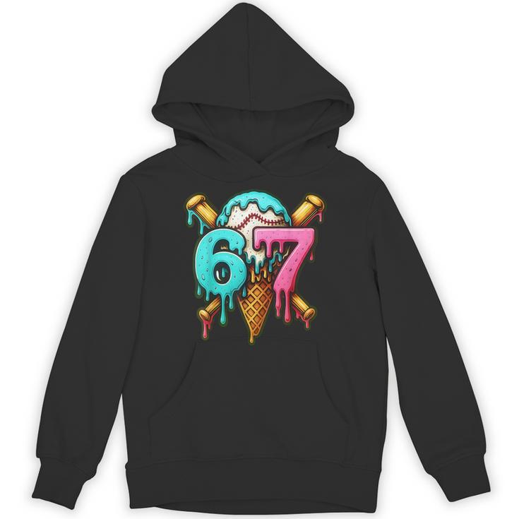 67 Baseball Ice Cream Drip Kids Unisex Hoodie