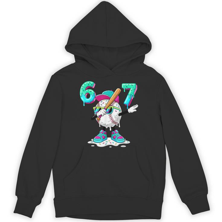 67 Meme Six Seven 6 7 Meme Dab Baseball Ice Cream Drip Unisex Hoodie