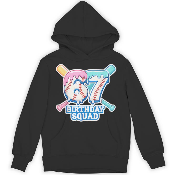 67th Birthday Squad Baseball Ice Cream Drip Birthday Squad Unisex Hoodie