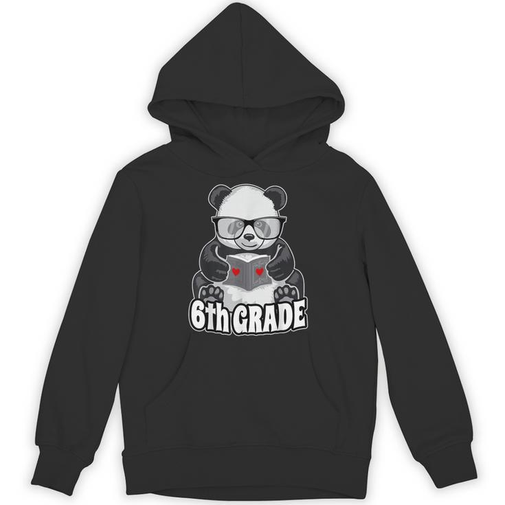 6th Grade Back To School Panda Book Reader Teacher Heart Unisex Hoodie