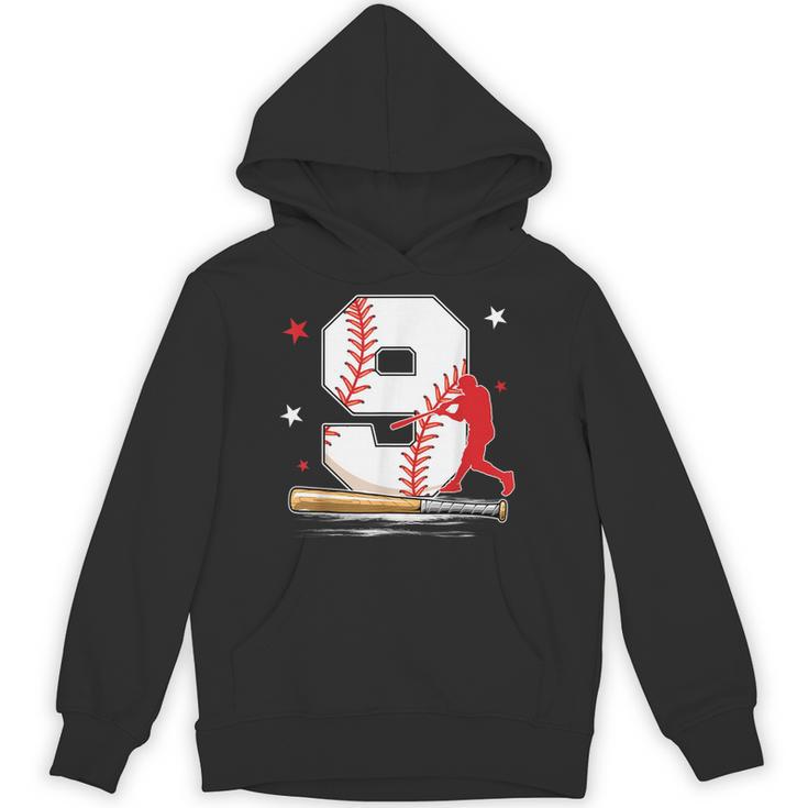 9 Years Old Baseball Birthday Boy 9th Bday Party Unisex Hoodie 9 Years Old Baseball Birthday Boy 9th Bday Party Unisex Hoodie