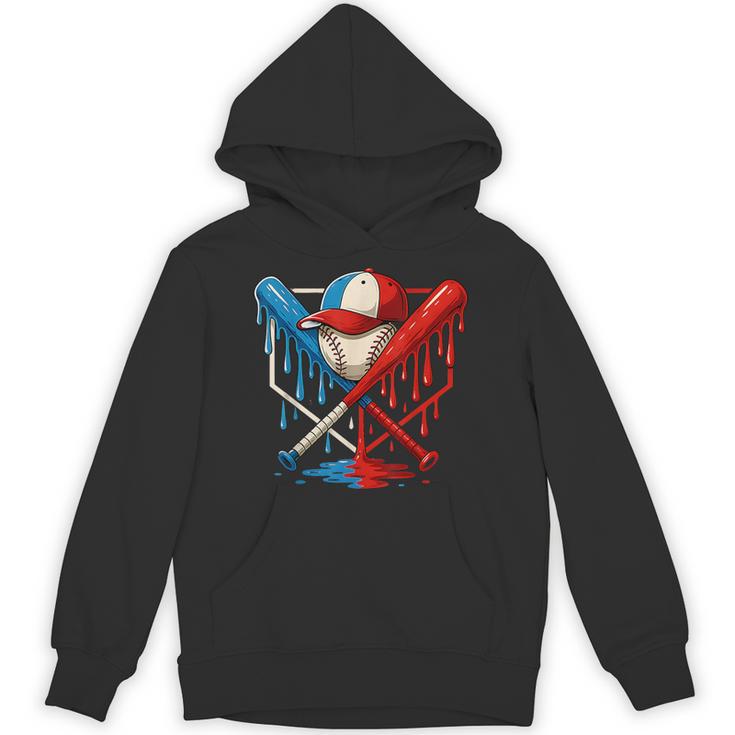 American Baseball Drip Graffiti Ball And Bat Unisex Hoodie